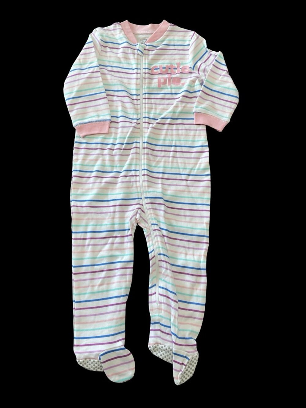 👣 5/$25 - White Multicolored Stripe "Cutie Pie" Sleeper